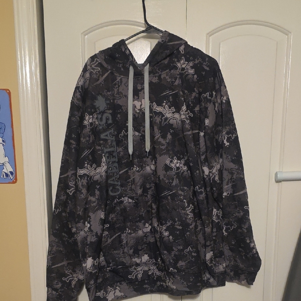 Cabela's Black and Gray Camouflage Hoodie